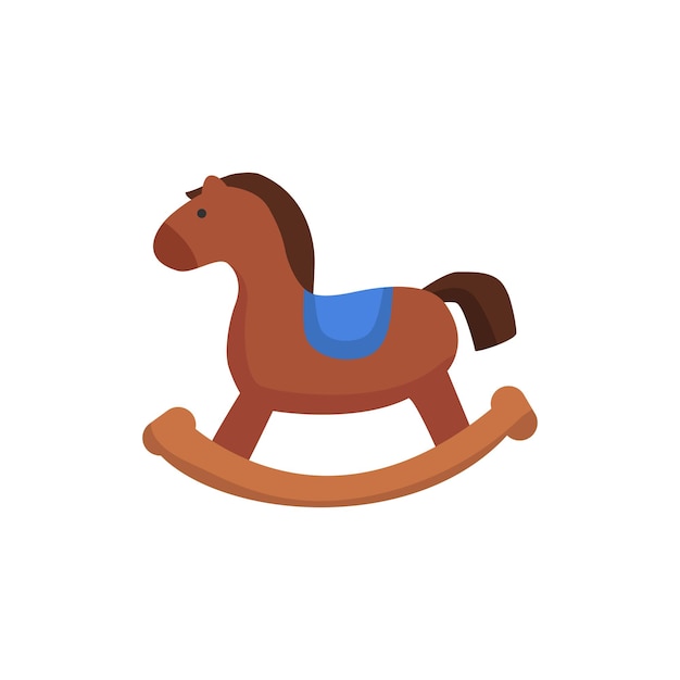 Вектор Векторная милая деревянная игрушка-лошадь для детей, изолированных на белом