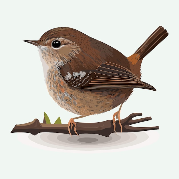 Vector vector cute wren cartoon style