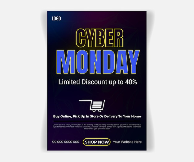 vector cyber monday flyer