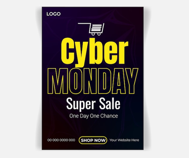 Vettore vector cyber monday flyer