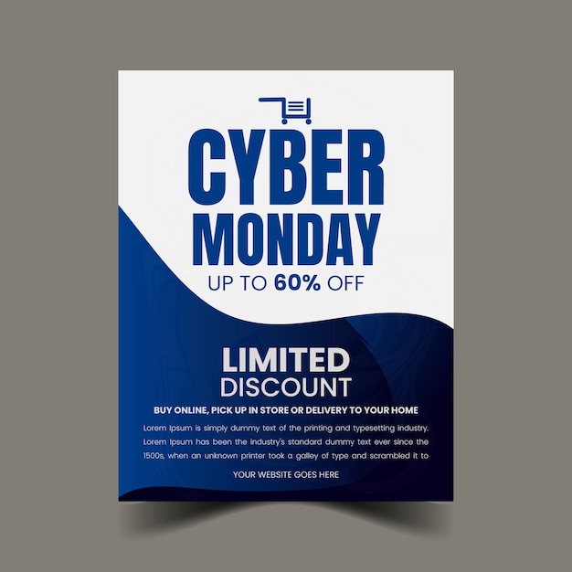 Vettore vector cyber monday super vendita flyer design