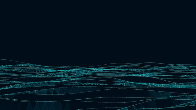 vector cyber network connection background abstract connecting dots and lines molecular background with dna big data visualization
