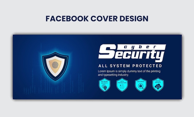 Vector vector cyber security facebook cover design