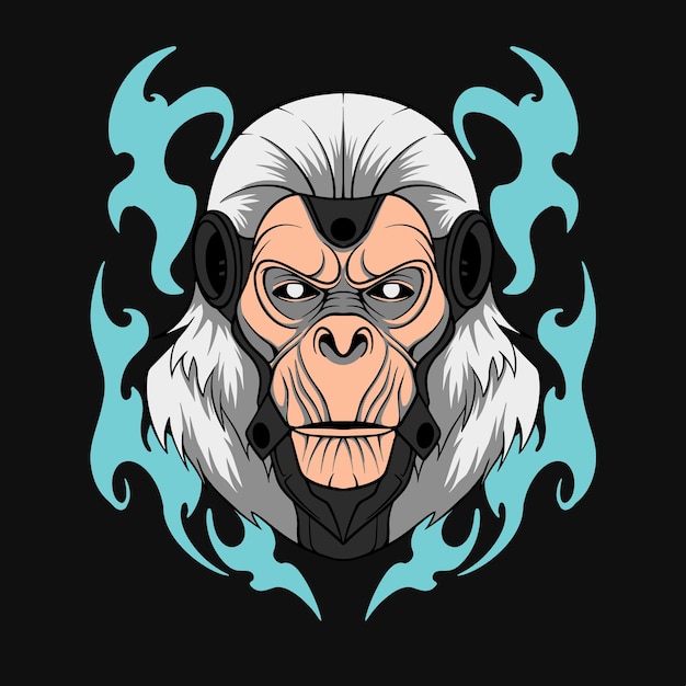 vector cyborg albino ape