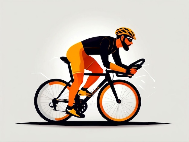 Vector vector a cyclist man riding a bicycle isolated