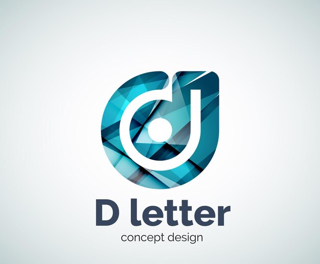 Vector d letter concept logo template