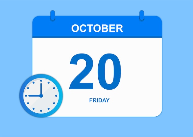 vector dag kalender maand oktober