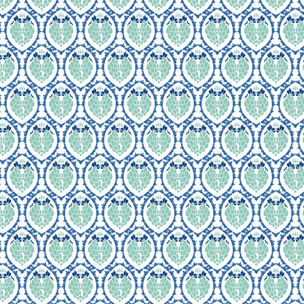 Vector Damask pattern fruit background