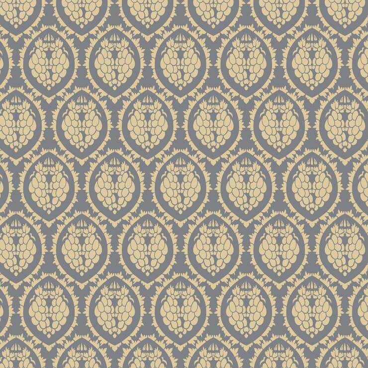 Vector vector damask pattern fruit background