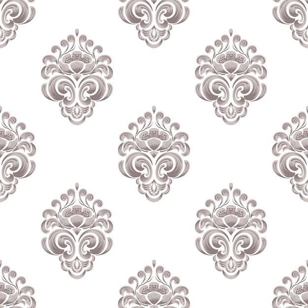 Vector damask seamless pattern background. Classical luxury old fashioned damask ornament, royal victorian seamless texture for wallpapers, textile, wrapping. Exquisite floral baroque template.