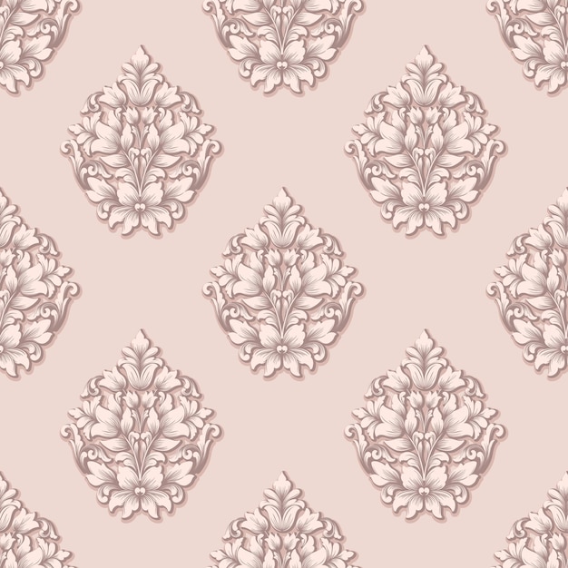 Vector damask seamless pattern background. classical luxury old fashioned damask ornament, royal victorian seamless texture for wallpapers, textile, wrapping. exquisite floral baroque template.