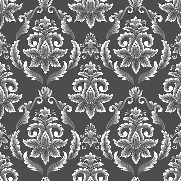 Vector vector damask seamless pattern background classical luxury old fashioned damask ornament royal victorian seamless texture for wallpapers textile wrapping exquisite floral baroque template