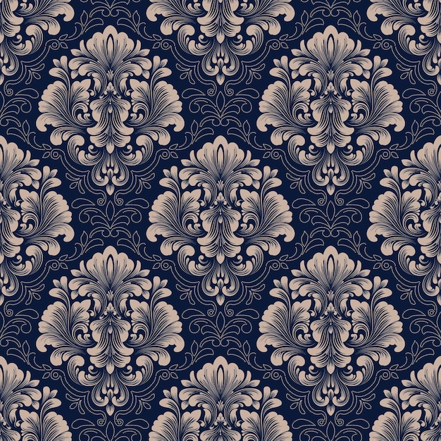 Vector damask seamless pattern background