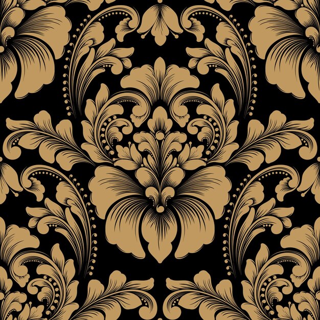 Vector damask seamless pattern element Classical luxury old fashioned damask ornament