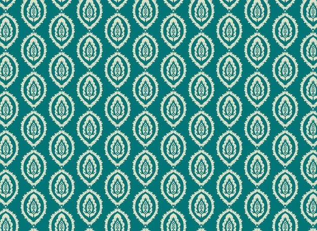 Vector damask seamless pattern green background vintage wallpaper