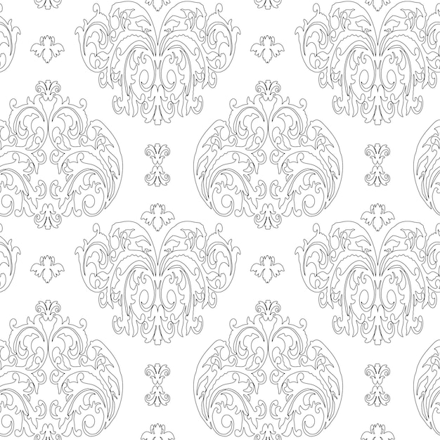 Vector damask vintage baroque ornament retro pattern antique style seamless floral pattern royal