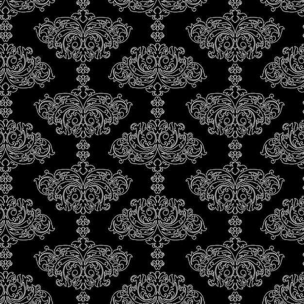 Vector damask vintage baroque ornament retro pattern antique style seamless floral pattern royal