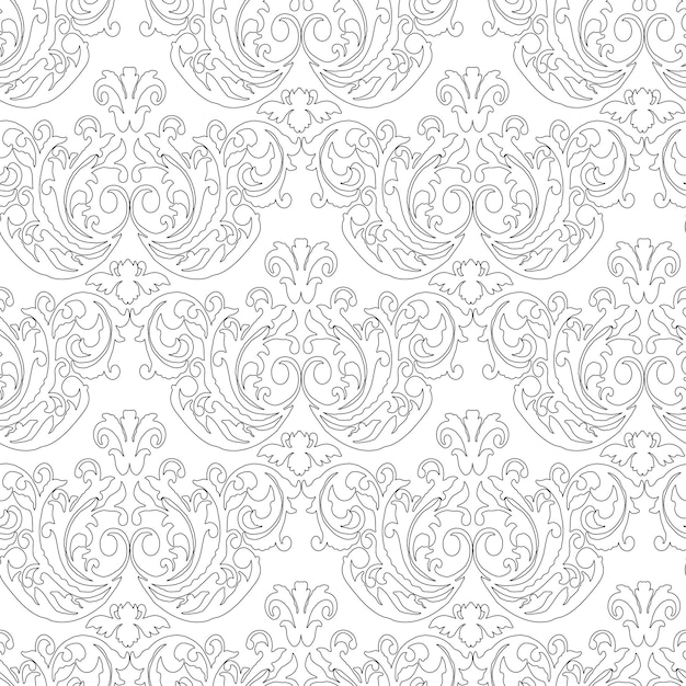 Vector vector damask vintage baroque ornament retro pattern antique style seamless floral pattern royal