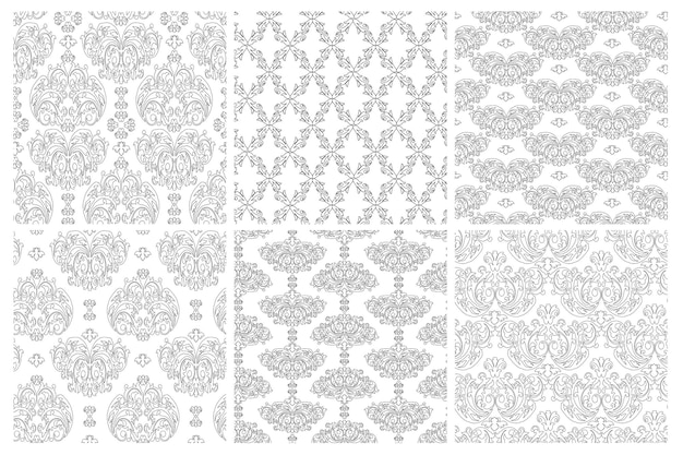 Vector damask vintage baroque ornament retro pattern antique style seamless floral pattern royal