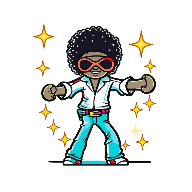 Vector dancer cartoon icon illustration