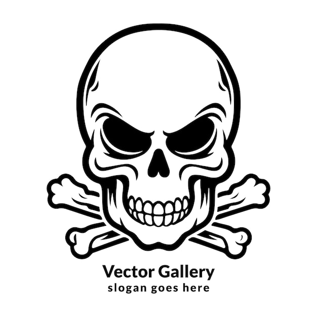 vector danger skull logo and tattoo design