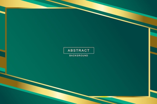 Vector dark green and gold abstract background modern minimalist with frame