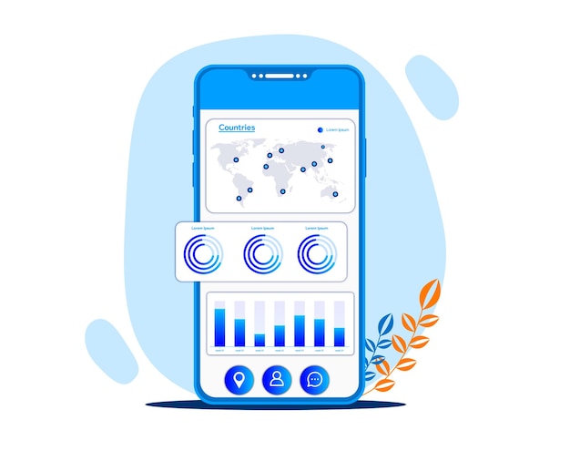 벡터 대시보드 사용자 패널 템플릿 vactor ui ux 요소 vactor 분석