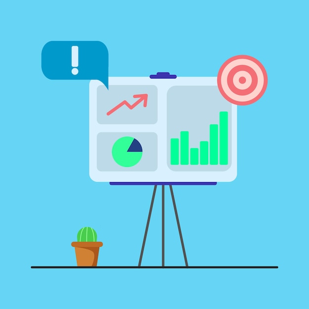 Vector data analysis web concept growth charts