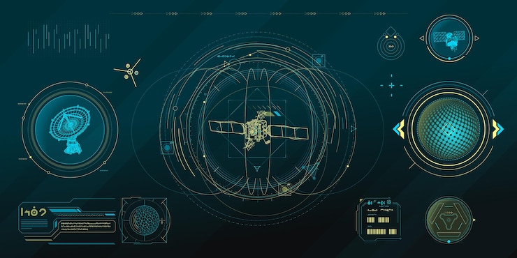 Vector vector data elements for scifi interface infographics