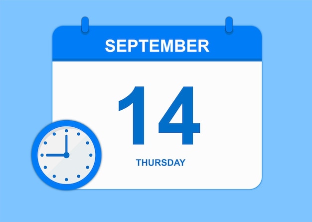 Vector day calendar september calendar icon