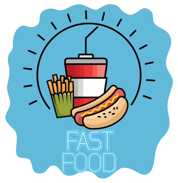 Vector de illustratieontwerp van snel voedsel vastgesteld pictogrammen