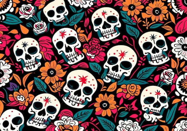 vector the dead hand drawn style pattern