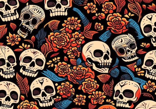 vector the dead hand drawn style pattern