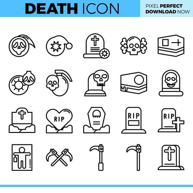 Vector vector death icon set