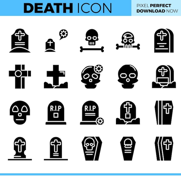 Vector vector death icon set