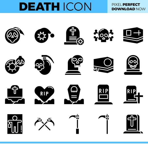 Vector vector death icon set