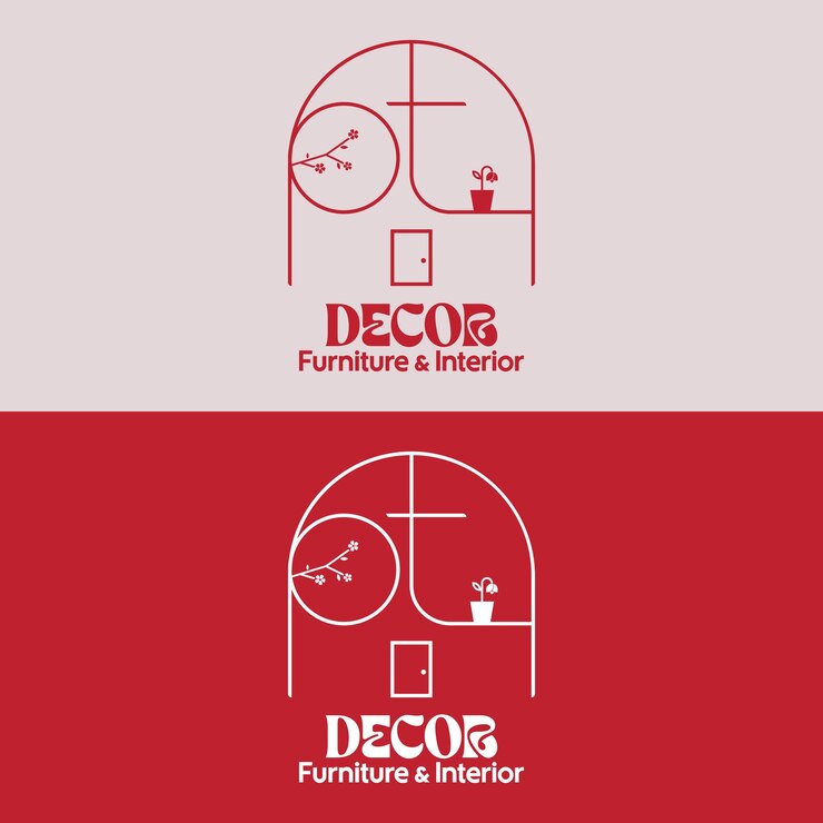 Vector vector decor furniture interior logo design illustration