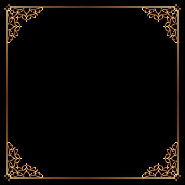 Vector vector decorative background with an elegant gold border