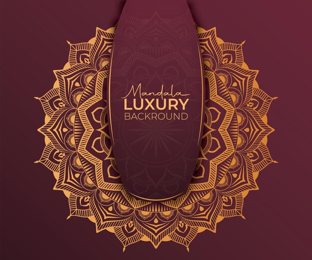 Vector decorative background with elegant luxury golden mandala