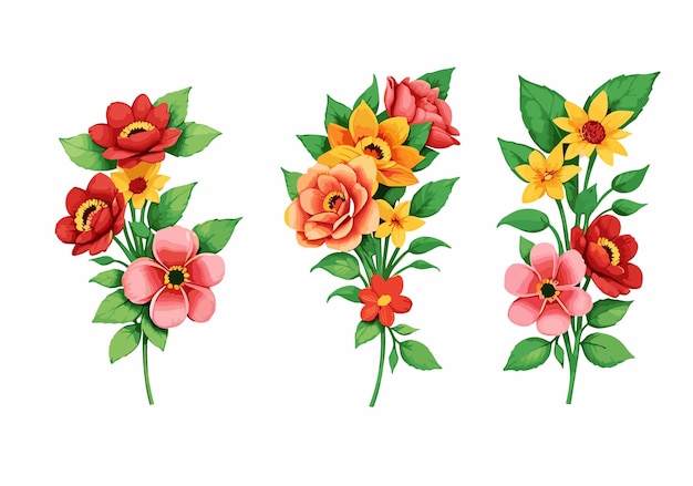 vector decorative floral elements collection