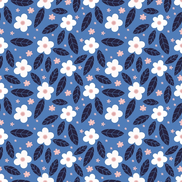 Vector vector decorative flowers seamless pattern design for fabric wallpaper or wrapping paper