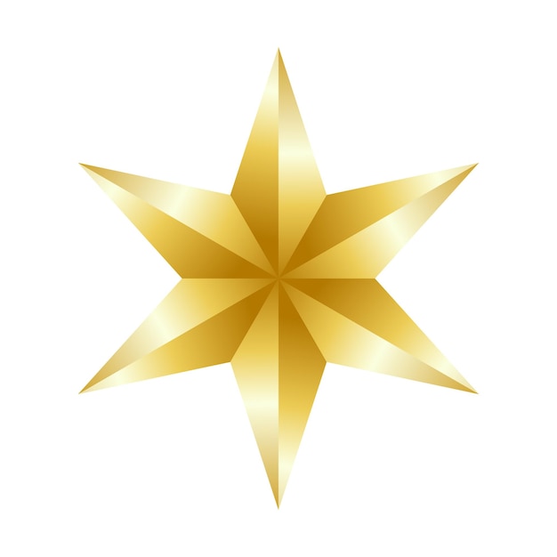 Vector vector decorative golden star on white background