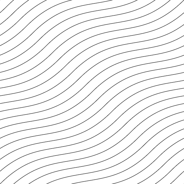 Vector decorative seamless outline pattern Striped endless wave texture Minimal line background