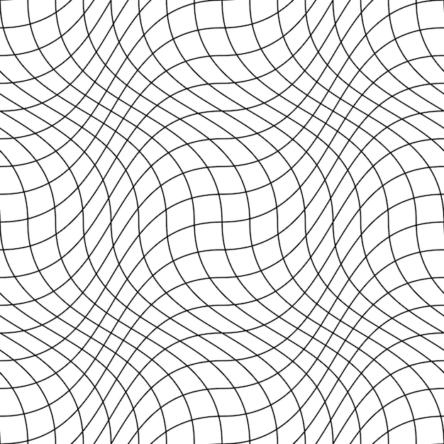 Vector decorative seamless outline pattern Striped endless wave texture White minimal background