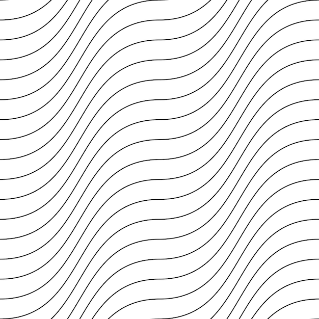 Vector decorative seamless outline pattern Striped endless wave texture White minimal line backgroun