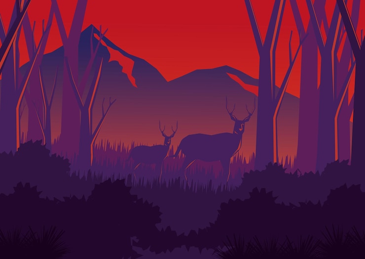 Vector vector deer in forest