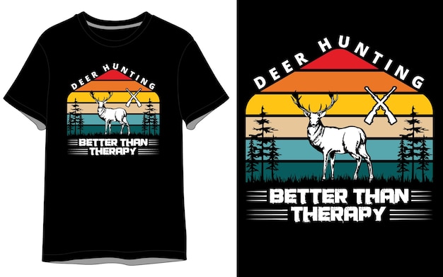 Vector vector deer hunting t-shirt ontwerp