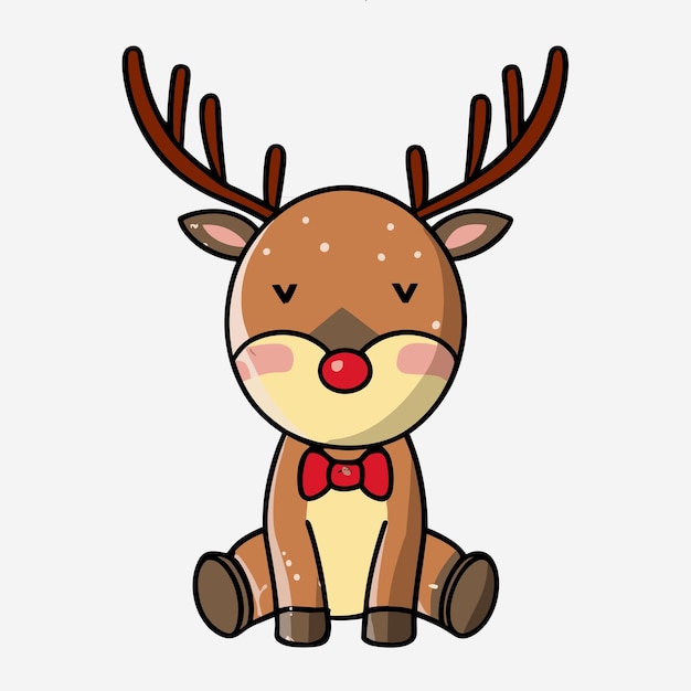 Vector deer with christmas