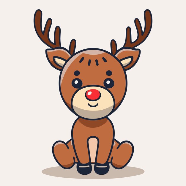 vector deer with christmas
