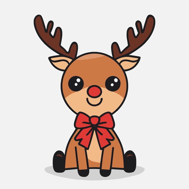 Vector vector deer with christmas